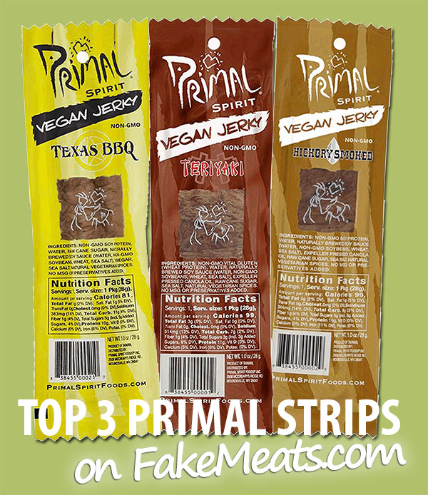 Top 3 Primal Strips Meatless Vegan Jerky Products on FakeMeats.com